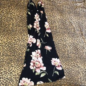 Backless long flower dress